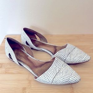 Madewell white leather spotted d’orsay flat, 6